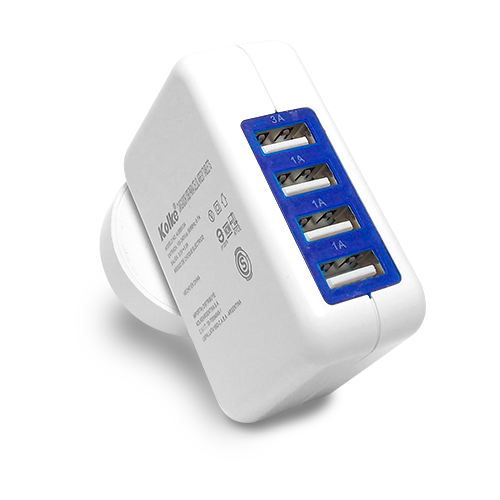 CARGADOR USB KOLKE SMART 5-9-12V 3A 4SAL USB